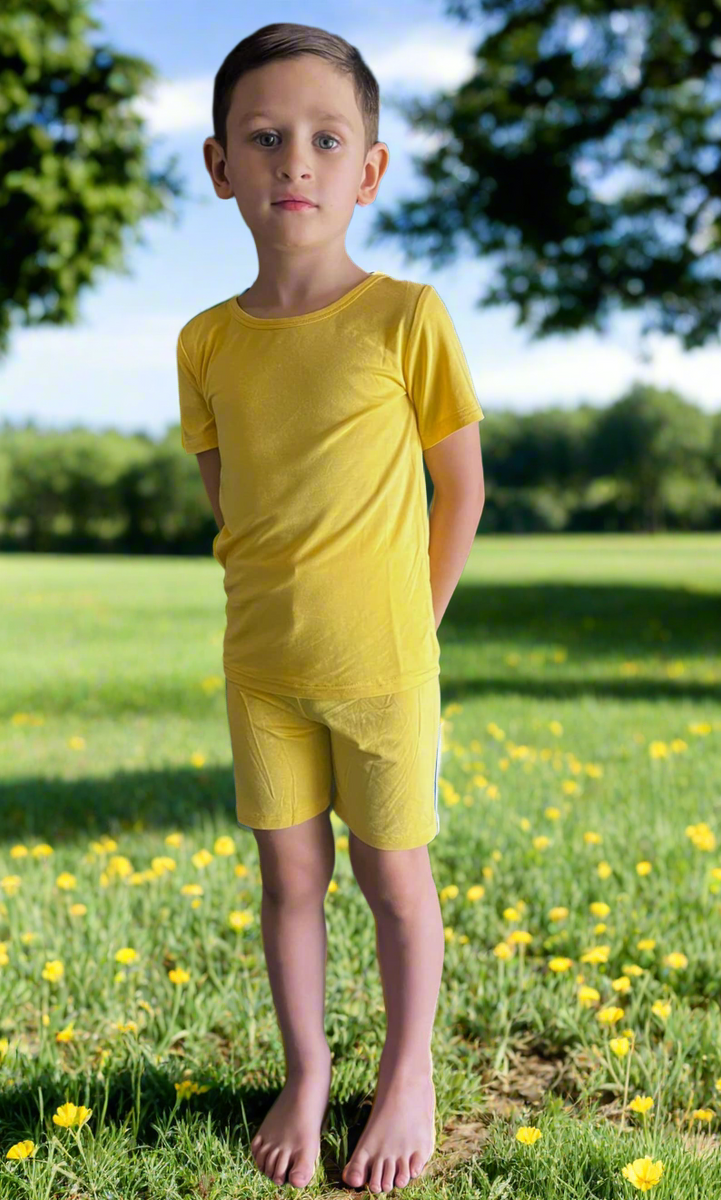 POP IT SHORT SLEEVE PYJAMA SET - YELLOW