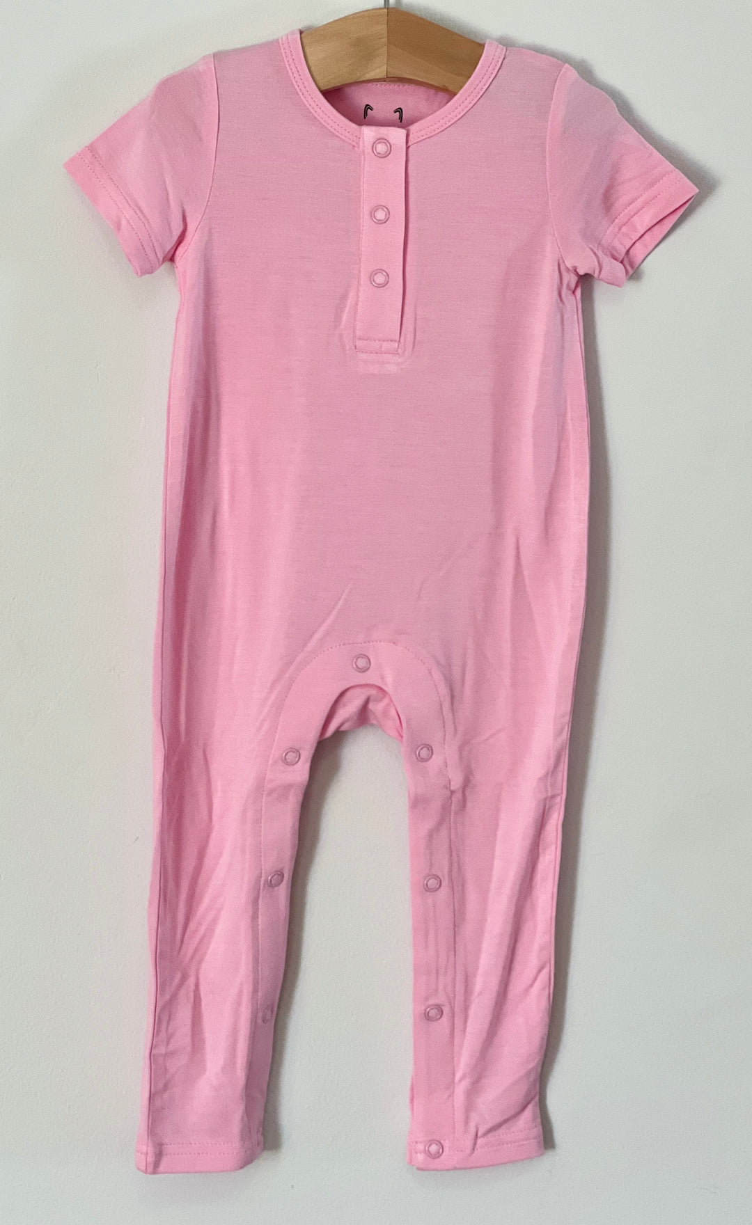 Tea Rose Pink Bamboo One Piece Snap Romper – Popoki Pajamas