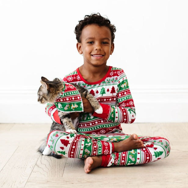 Kitten christmas pajamas sale